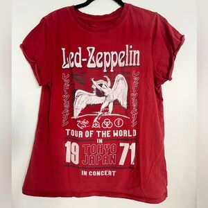 Recycled Karma Led Zeppelin Tokyo 1971 Tour Graphic Band Tee Red Size M